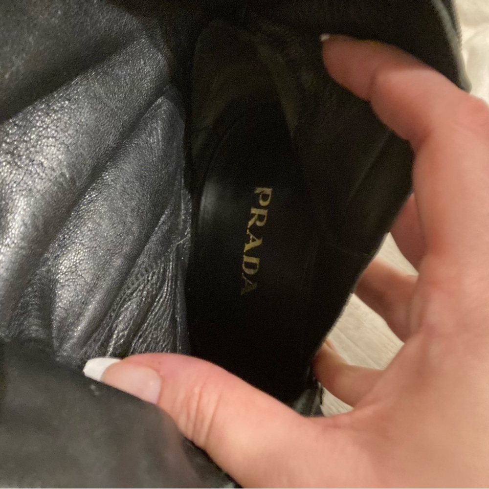 Prada Black Satin Knee-High Stiletto Boots - Picture 9 of 12